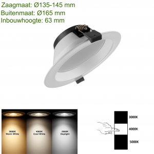 LED DOWNLIGHT 3 COLOR Ø135 18W