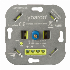 Lybardo ITEC 5-150W LED dimmer - Fase Afsnijding - Universeel - Inbouw 