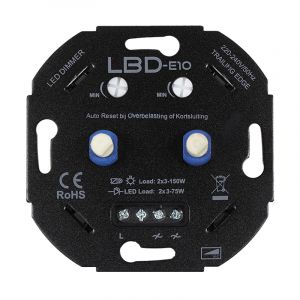 LED Duo Dimmer LBDE10 2x 3 - 75 Watt met elektronische zekering