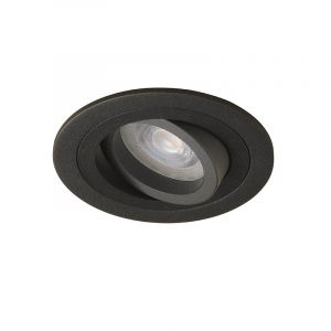 Inbouwspot LED - Inbouw armatuur Veneto - Kantelbaar - Rond Zand Zwart