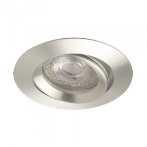 Inbouwspot LED - Inbouw armatuur Monti - Kantelbaar - Rond geborsteld aluminium