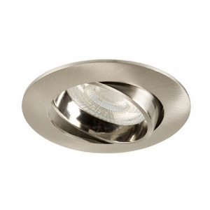 Inbouwspot LED - Inbouw armatuur Como - Kantelbaar - Rond nikkel geborsteld