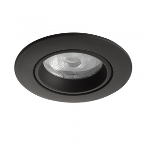 Inbouwspot LED - Inbouw armatuur Costa - Kantelbaar - Rond zand zwart